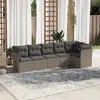 Image de vidaXL Salon de jardin 6 pcs avec coussins gris résine tressée