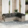 Image de vidaXL Salon de jardin 6 pcs avec coussins gris clair résine tressée