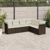 Image de vidaXL Salon de jardin avec coussins 6 pcs marron résine tressée