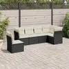 Image de vidaXL Salon de jardin 6 pcs avec coussins noir résine tressée