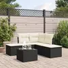 Image de vidaXL Salon de jardin 6 pcs avec coussins noir résine tressée