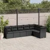 Image de vidaXL Salon de jardin 7 pcs avec coussins noir résine tressée