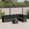 Image de vidaXL Salon de jardin 8 pcs avec coussins noir résine tressée