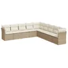 Image de vidaXL Salon de jardin avec coussins 9 pcs beige résine tressée
