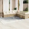 Image de vidaXL Salon de jardin avec coussins 9 pcs beige résine tressée