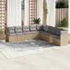 Image de vidaXL Salon de jardin avec coussins 9 pcs beige résine tressée