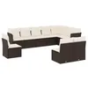 Image de vidaXL Salon de jardin 10 pcs avec coussins noir résine tressée