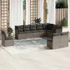 Image de vidaXL Salon de jardin avec coussins 10 pcs gris résine tressée