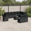 Image de vidaXL Salon de jardin 11 pcs avec coussins noir résine tressée