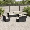 Image de vidaXL Salon de jardin 11 pcs avec coussins noir résine tressée