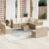 Image de vidaXL Salon de jardin avec coussins 12 pcs beige résine tressée