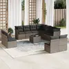 Image de vidaXL Salon de jardin avec coussins 12 pcs gris résine tressée