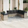 Image de vidaXL Salon de jardin 9 pcs avec coussins gris clair résine tressée