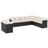 Image de vidaXL Salon de jardin 10 pcs avec coussins noir résine tressée