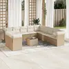 Image de vidaXL Salon de jardin avec coussins 12 pcs beige résine tressée