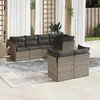 Image de vidaXL Salon de jardin avec coussins 7 pcs gris résine tressée