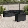 Image de vidaXL Salon de jardin 8 pcs avec coussins noir résine tressée