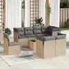 Image de vidaXL Salon de jardin avec coussins 9 pcs beige résine tressée