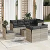 Image de vidaXL Salon de jardin 9 pcs avec coussins gris clair résine tressée