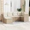 Image de vidaXL Salon de jardin avec coussins 6 pcs beige résine tressée
