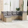 Image de vidaXL Salon de jardin avec coussins 6 pcs beige résine tressée