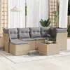 Image de vidaXL Salon de jardin avec coussins 7 pcs beige résine tressée