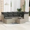 Image de vidaXL Salon de jardin avec coussins 7 pcs gris clair résine tressée
