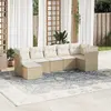 Image de vidaXL Salon de jardin avec coussins 7 pcs beige résine tressée
