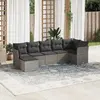 Image de vidaXL Salon de jardin avec coussins 7 pcs gris résine tressée