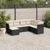 Image de vidaXL Salon de jardin 7 pcs avec coussins noir résine tressée