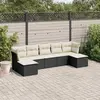Image de vidaXL Salon de jardin 7 pcs avec coussins noir résine tressée