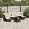 Image de vidaXL Salon de jardin 8 pcs avec coussins marron résine tressée