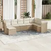 Image de vidaXL Salon de jardin avec coussins 8 pcs beige résine tressée
