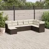 Image de vidaXL Salon de jardin 8 pcs avec coussins marron résine tressée