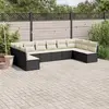 Image de vidaXL Salon de jardin 10 pcs avec coussins noir résine tressée