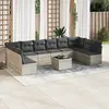 Image de vidaXL Salon de jardin 11 pcs avec coussins gris clair résine tressée