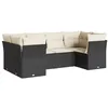 Image de vidaXL Salon de jardin 6 pcs avec coussins noir résine tressée