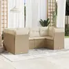 Image de vidaXL Salon de jardin avec coussins 6 pcs beige résine tressée