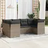 Image de vidaXL Salon de jardin 6 pcs avec coussins gris résine tressée