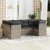 Image de vidaXL Salon de jardin 6 pcs avec coussins gris clair résine tressée