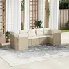 Image de vidaXL Salon de jardin avec coussins 7 pcs beige résine tressée