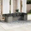 Image de vidaXL Salon de jardin avec coussins 7 pcs gris résine tressée