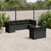 Image de vidaXL Salon de jardin 9 pcs avec coussins noir résine tressée
