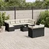 Image de vidaXL Salon de jardin 10 pcs avec coussins noir résine tressée