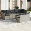 Image de vidaXL Salon de jardin avec coussins 10 pcs gris clair résine tressée