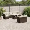 Image de vidaXL Salon de jardin 10 pcs avec coussins marron résine tressée