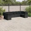 Image de vidaXL Salon de jardin 10 pcs avec coussins noir résine tressée