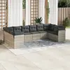 Image de vidaXL Salon de jardin avec coussins 10 pcs gris clair résine tressée