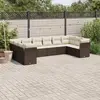 Image de vidaXL Salon de jardin 10 pcs avec coussins marron résine tressée
