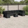 Image de vidaXL Salon de jardin 11 pcs avec coussins noir résine tressée